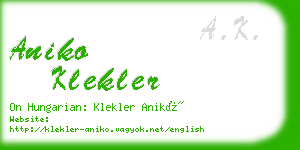 aniko klekler business card